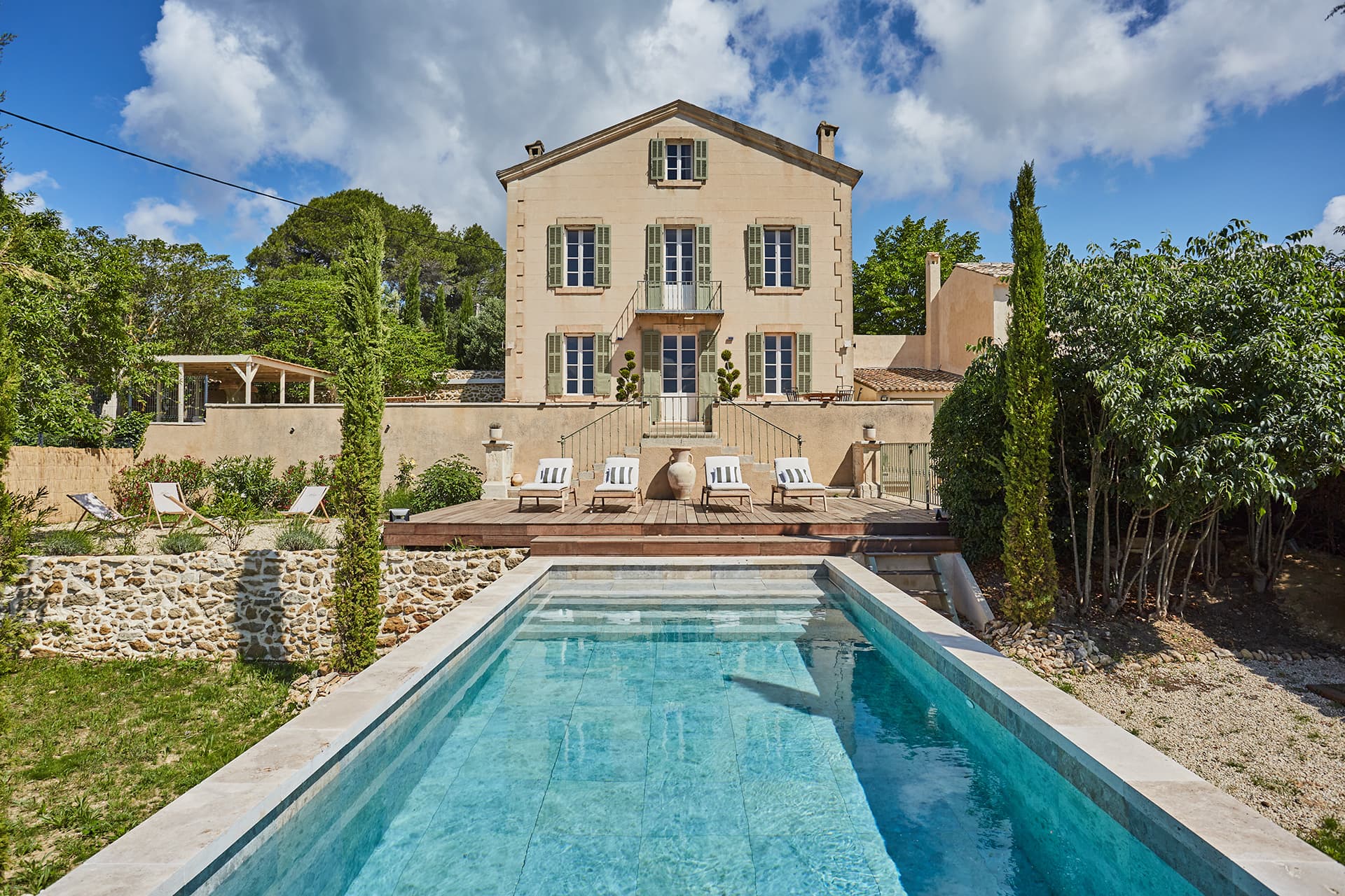Piscine en pierre — Villa Olea